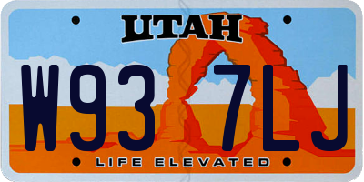 UT license plate W937LJ