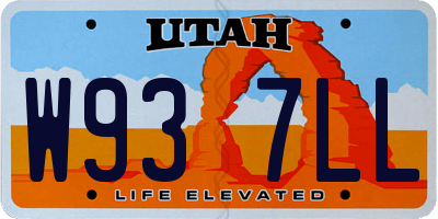 UT license plate W937LL
