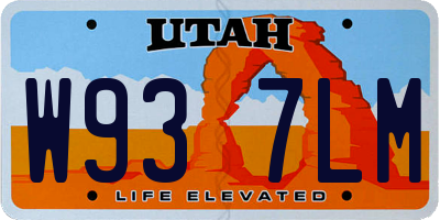 UT license plate W937LM