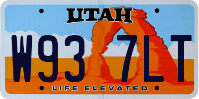 UT license plate W937LT