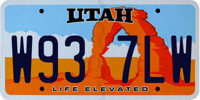 UT license plate W937LW