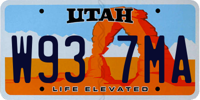 UT license plate W937MA