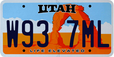 UT license plate W937ML