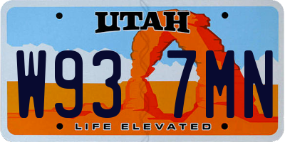 UT license plate W937MN