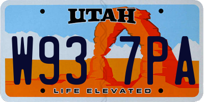 UT license plate W937PA
