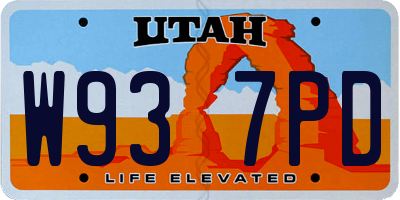 UT license plate W937PD