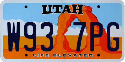 UT license plate W937PG