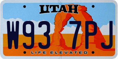 UT license plate W937PJ