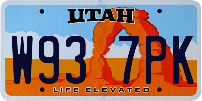 UT license plate W937PK