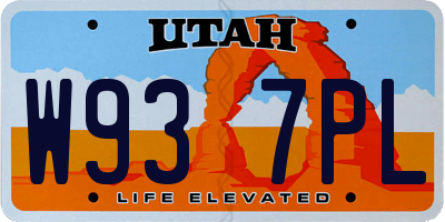 UT license plate W937PL