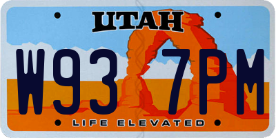 UT license plate W937PM