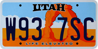 UT license plate W937SC