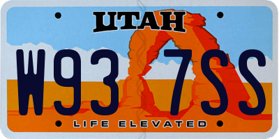 UT license plate W937SS
