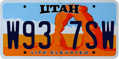 UT license plate W937SW
