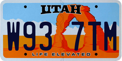 UT license plate W937TM