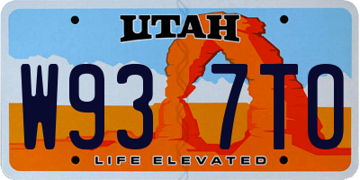 UT license plate W937TO