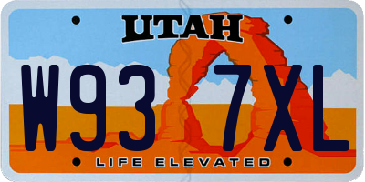 UT license plate W937XL