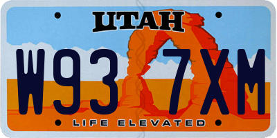 UT license plate W937XM