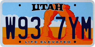 UT license plate W937YM