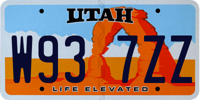 UT license plate W937ZZ