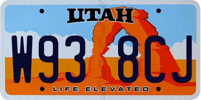 UT license plate W938CJ