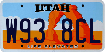 UT license plate W938CL