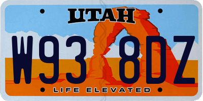 UT license plate W938DZ