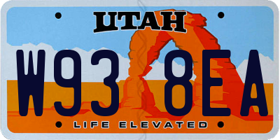 UT license plate W938EA