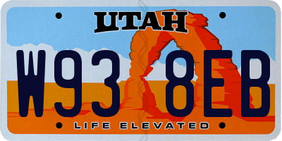 UT license plate W938EB
