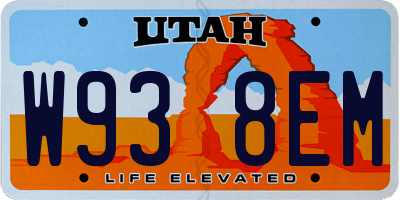 UT license plate W938EM