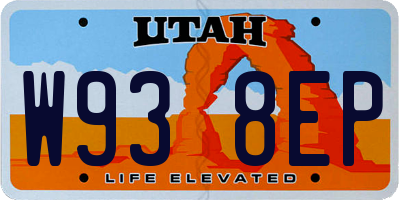UT license plate W938EP