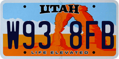 UT license plate W938FB