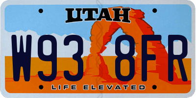 UT license plate W938FR