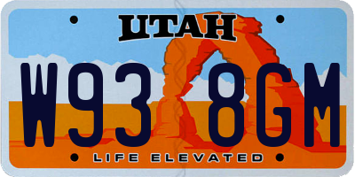 UT license plate W938GM