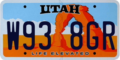 UT license plate W938GR