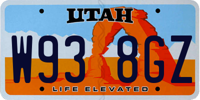 UT license plate W938GZ