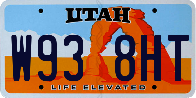 UT license plate W938HT