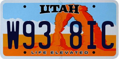 UT license plate W938IC