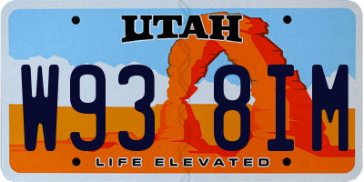 UT license plate W938IM