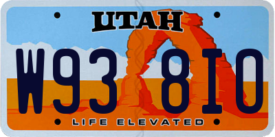 UT license plate W938IO