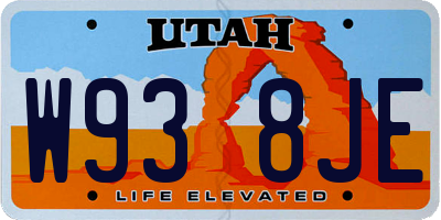UT license plate W938JE