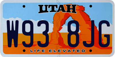 UT license plate W938JG