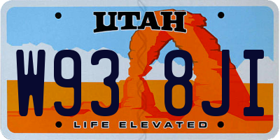 UT license plate W938JI