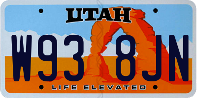 UT license plate W938JN