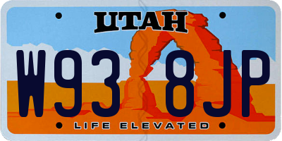 UT license plate W938JP
