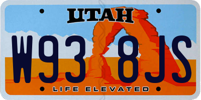 UT license plate W938JS
