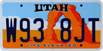 UT license plate W938JT