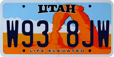 UT license plate W938JW