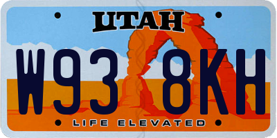 UT license plate W938KH