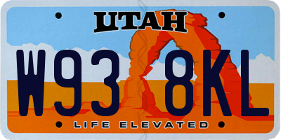 UT license plate W938KL